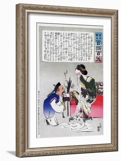 Chinese Cartoon, C1895-Kiyochika Kobayashi-Framed Giclee Print