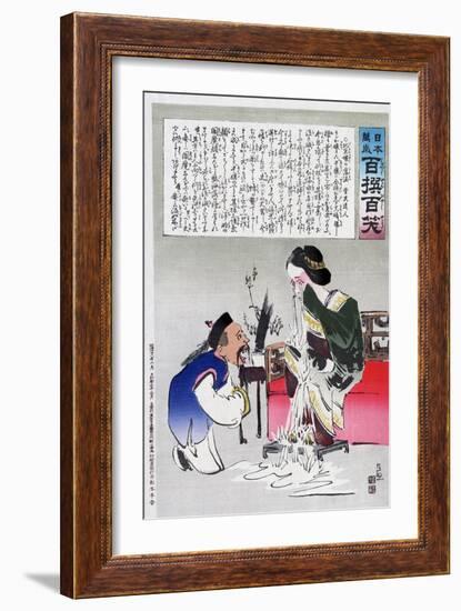 Chinese Cartoon, C1895-Kiyochika Kobayashi-Framed Giclee Print