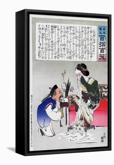 Chinese Cartoon, C1895-Kiyochika Kobayashi-Framed Premier Image Canvas