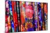 Chinese Colorful Flower Silk Scarves Decoration Yuyuan Garden Shanghai, China-William Perry-Mounted Photographic Print