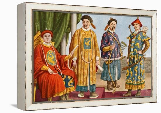 Chinese Costumes - Emperor, Mandarin, and Military Mandarin-Tancredi Scarpelli-Framed Premier Image Canvas