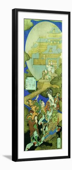 Chinese Courtesan Yang Guifei Meeting Luo Gongyuan on a Cloud Outside the Moon Palace-Totoya Hokkei-Framed Giclee Print