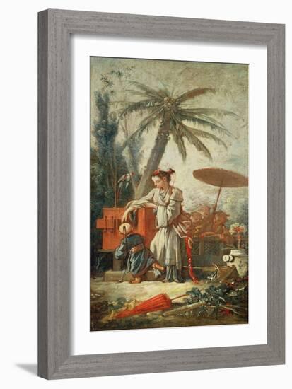 Chinese Curiosity, Study for a Tapestry Cartoon, C.1742-Francois Boucher-Framed Giclee Print