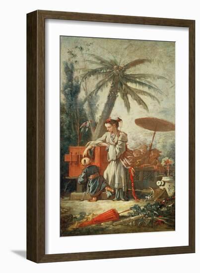 Chinese Curiosity, Study for a Tapestry Cartoon, C.1742-Francois Boucher-Framed Giclee Print