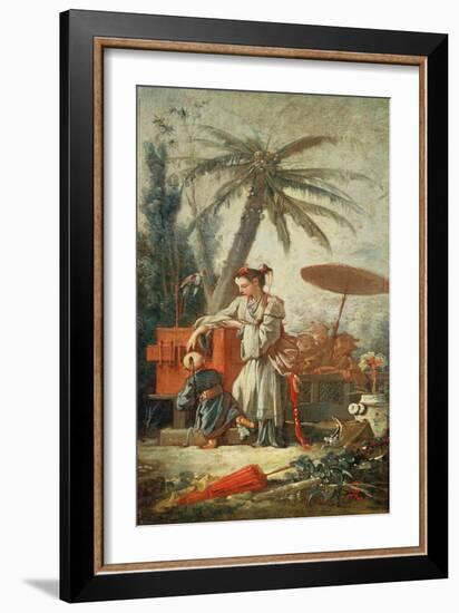 Chinese Curiosity, Study for a Tapestry Cartoon, C.1742-Francois Boucher-Framed Giclee Print