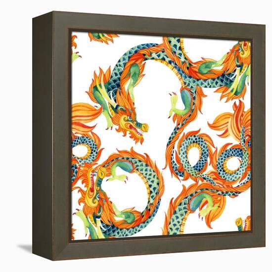 Chinese Dragon Pattern-tanycya-Framed Stretched Canvas