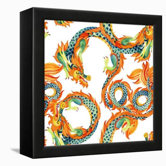 Chinese Dragon Pattern-tanycya-Framed Stretched Canvas