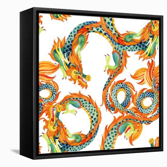 Chinese Dragon Pattern-tanycya-Framed Stretched Canvas