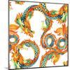 Chinese Dragon Pattern-tanycya-Mounted Art Print