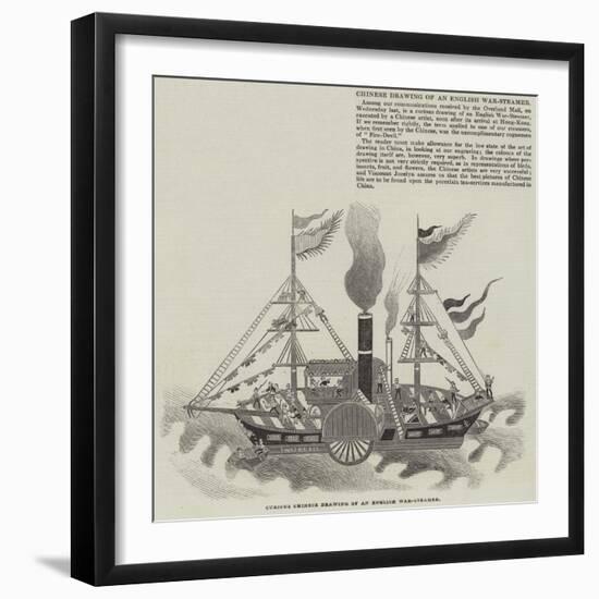 Chinese Drawing of an English War-Steamer-null-Framed Giclee Print