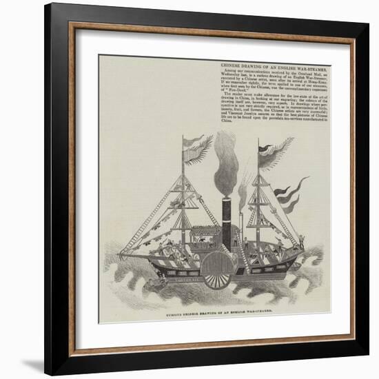 Chinese Drawing of an English War-Steamer-null-Framed Giclee Print