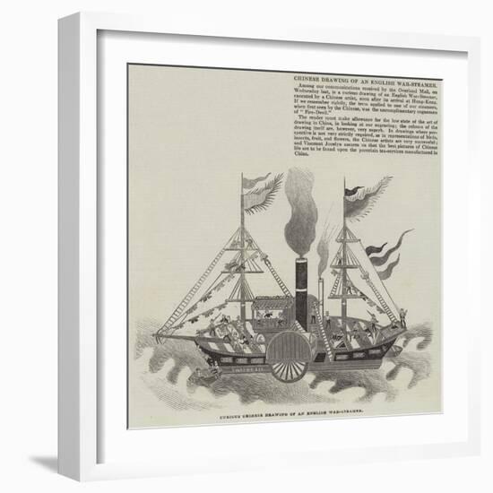 Chinese Drawing of an English War-Steamer-null-Framed Giclee Print