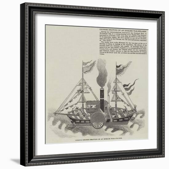 Chinese Drawing of an English War-Steamer-null-Framed Giclee Print