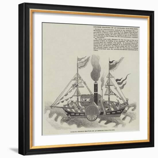 Chinese Drawing of an English War-Steamer-null-Framed Giclee Print