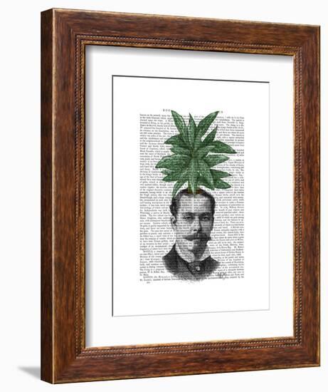 Chinese Evergreen Head Plant Head-Fab Funky-Framed Art Print