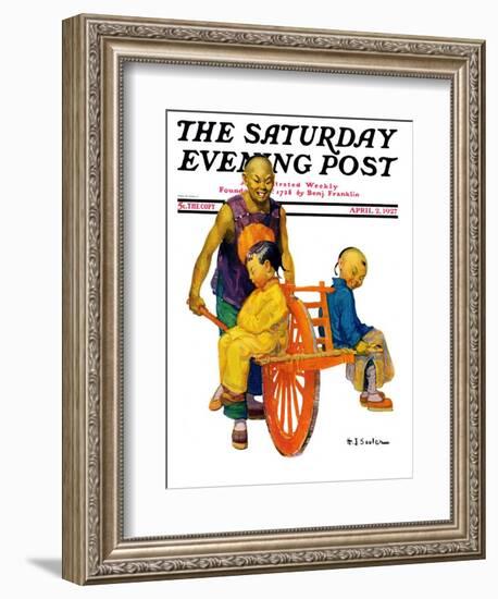 "Chinese Family," Saturday Evening Post Cover, April 2, 1927-Henry Soulen-Framed Giclee Print