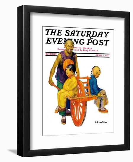 "Chinese Family," Saturday Evening Post Cover, April 2, 1927-Henry Soulen-Framed Giclee Print