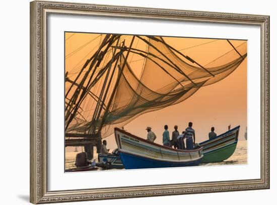 Chinese Fishing Nets, Cochin, Kerala, India-Peter Adams-Framed Photographic Print