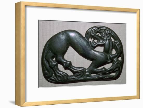 Chinese fourth century BC bronze plaque, depicting a tiger. Artist: Unknown-Unknown-Framed Giclee Print
