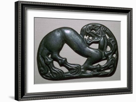 Chinese fourth century BC bronze plaque, depicting a tiger. Artist: Unknown-Unknown-Framed Giclee Print