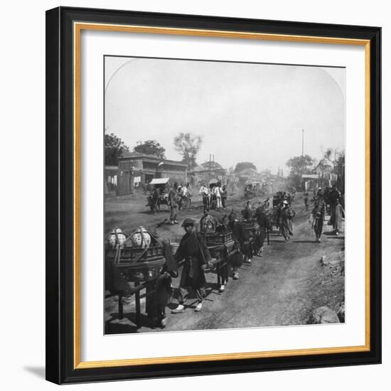Chinese Funeral Procession, Bearing Food for the Departed Spirit, Peking (Beijin), China, 1901-HC White-Framed Photographic Print