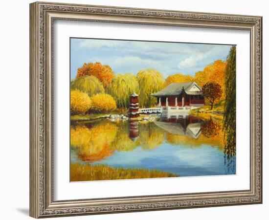 Chinese Garden In Berlin-kirilstanchev-Framed Art Print