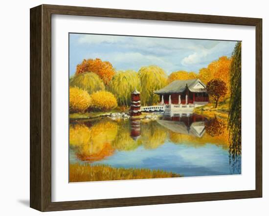 Chinese Garden In Berlin-kirilstanchev-Framed Art Print