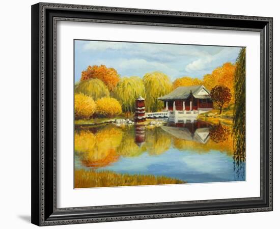 Chinese Garden In Berlin-kirilstanchev-Framed Art Print