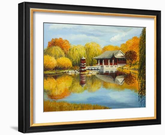 Chinese Garden In Berlin-kirilstanchev-Framed Art Print