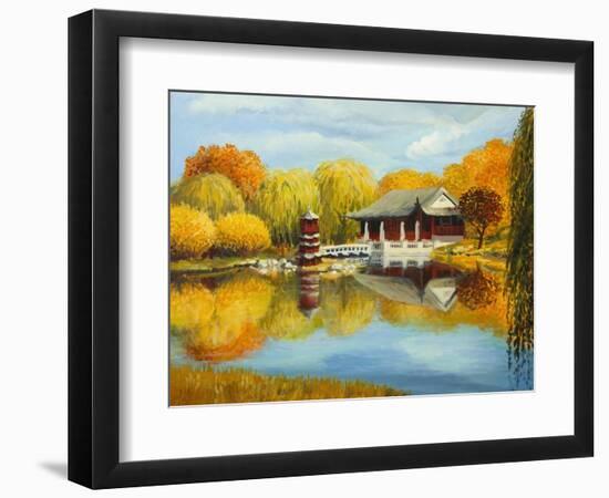 Chinese Garden In Berlin-kirilstanchev-Framed Art Print