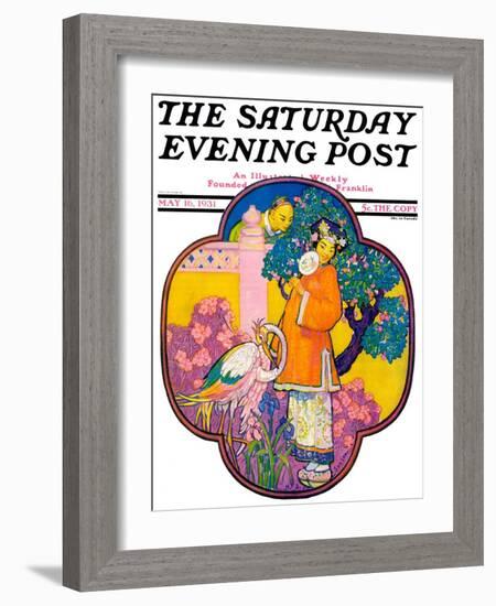 "Chinese Garden," Saturday Evening Post Cover, May 16, 1931-Henry Soulen-Framed Giclee Print