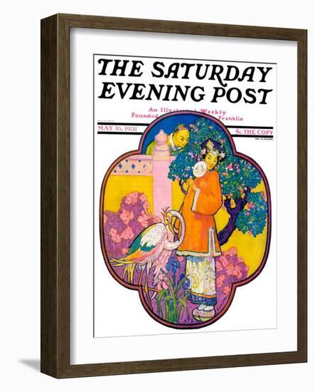 "Chinese Garden," Saturday Evening Post Cover, May 16, 1931-Henry Soulen-Framed Giclee Print