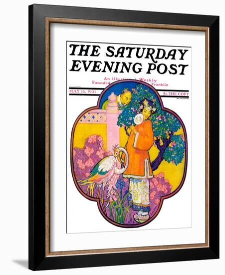 "Chinese Garden," Saturday Evening Post Cover, May 16, 1931-Henry Soulen-Framed Giclee Print