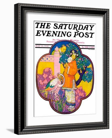 "Chinese Garden," Saturday Evening Post Cover, May 16, 1931-Henry Soulen-Framed Giclee Print