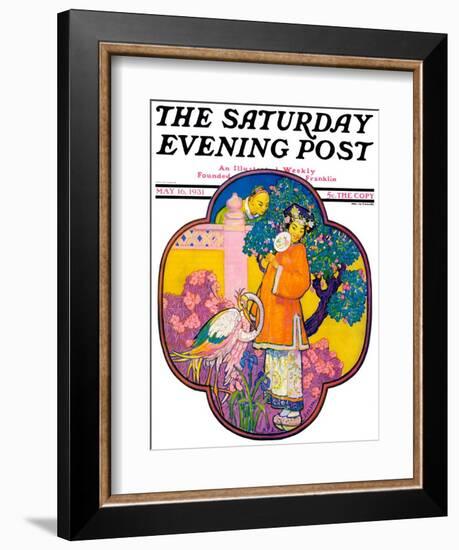 "Chinese Garden," Saturday Evening Post Cover, May 16, 1931-Henry Soulen-Framed Giclee Print