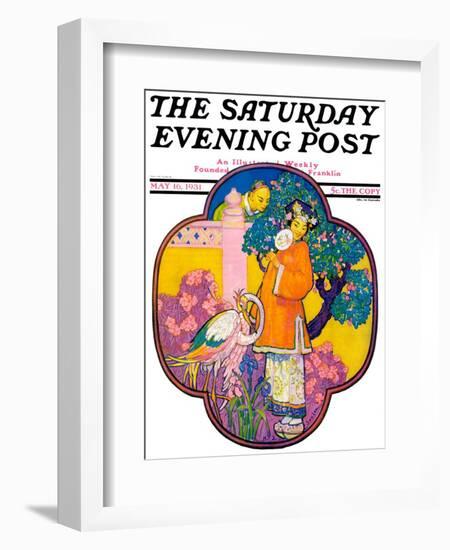 "Chinese Garden," Saturday Evening Post Cover, May 16, 1931-Henry Soulen-Framed Giclee Print