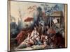 Chinese Garden Scene of Chinoiseries Depicting a Young Woman Surrounded by Servants. Painting by Fr-Francois Boucher-Mounted Giclee Print