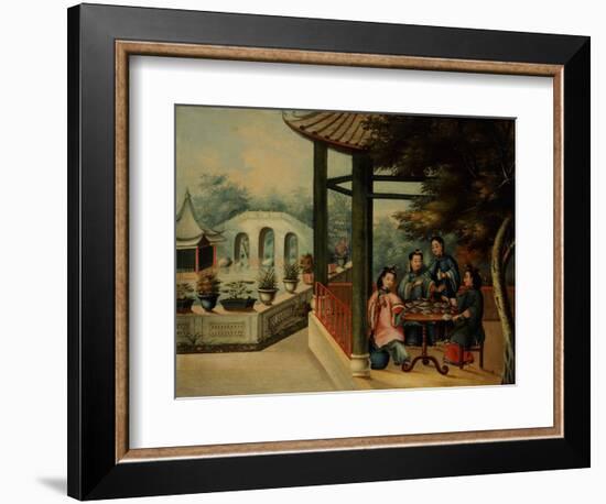 Chinese Garden Scenes with Ladies Taking Tea, Chinese School, Mid 19th Century-Wu Changshuo-Framed Giclee Print