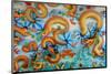 Chinese Golden Dragon on Wall-null-Mounted Art Print