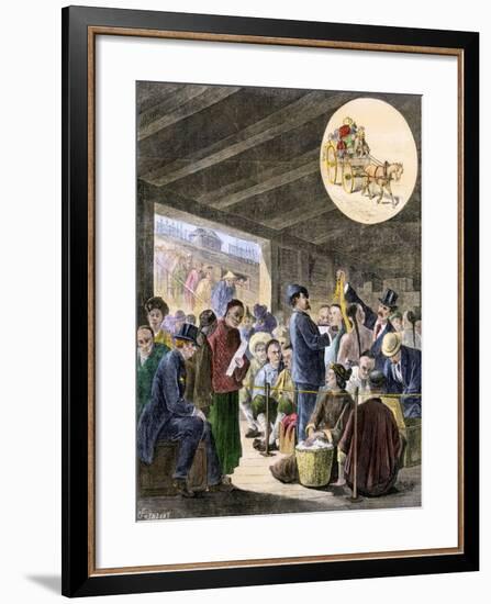 Chinese Immigrants at the San Francisco Custom-Hoouse, 1870s-null-Framed Giclee Print