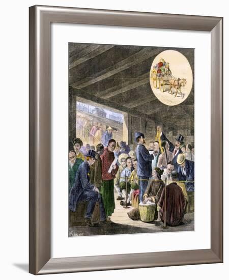 Chinese Immigrants at the San Francisco Custom-Hoouse, 1870s-null-Framed Giclee Print