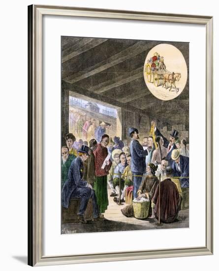 Chinese Immigrants at the San Francisco Custom-Hoouse, 1870s-null-Framed Giclee Print