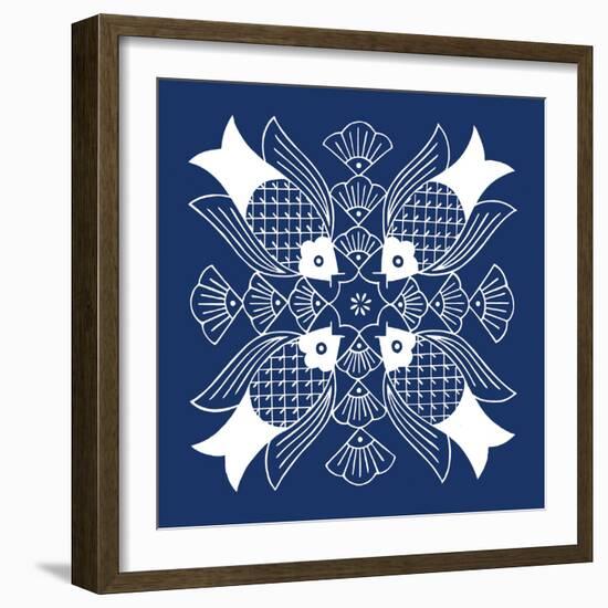 Chinese Indigo Fish I-Vision Studio-Framed Art Print