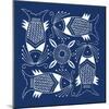 Chinese Indigo Fish IV-Vision Studio-Mounted Art Print