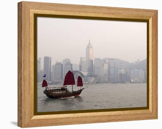 Chinese Junk, Hong Kong, China-Sergio Pitamitz-Framed Premier Image Canvas