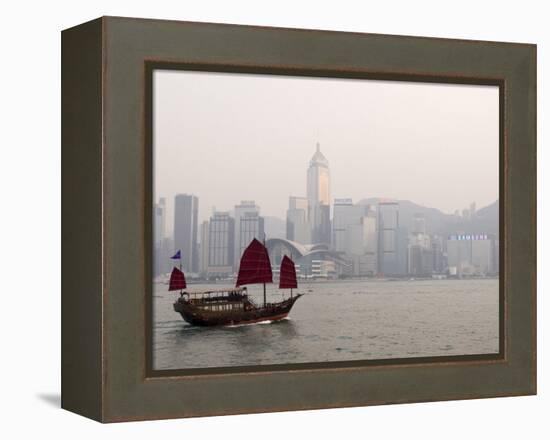 Chinese Junk, Hong Kong, China-Sergio Pitamitz-Framed Premier Image Canvas