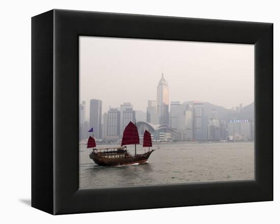 Chinese Junk, Hong Kong, China-Sergio Pitamitz-Framed Premier Image Canvas