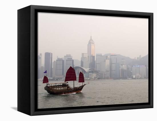 Chinese Junk, Hong Kong, China-Sergio Pitamitz-Framed Premier Image Canvas