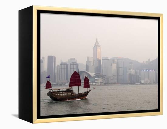 Chinese Junk, Hong Kong, China-Sergio Pitamitz-Framed Premier Image Canvas