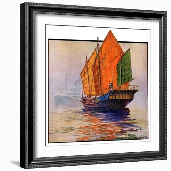 "Chinese Junk,"May 30, 1931-Anton Otto Fischer-Framed Giclee Print